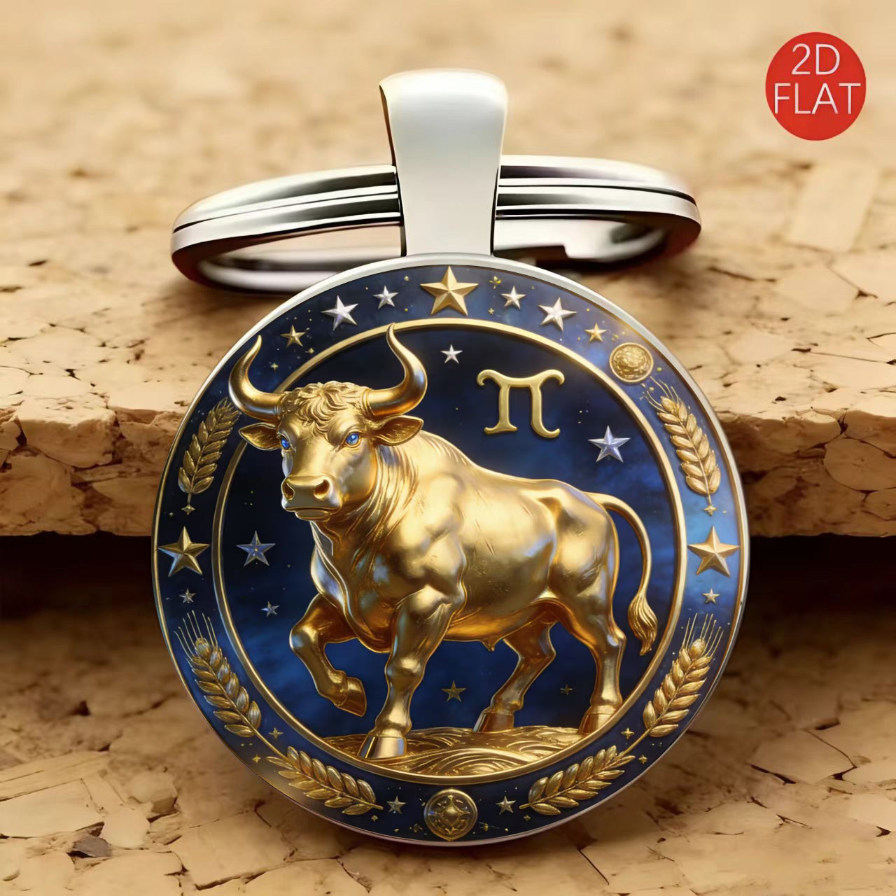 2d Flat, 1 2d Flat Glass Keychain For In Zodiac Signs, A Great Gift For , Suitable For Thanksgiving, Father's Day, Teacher's Day, Mother's Day, And Aquarius , 2d Flat