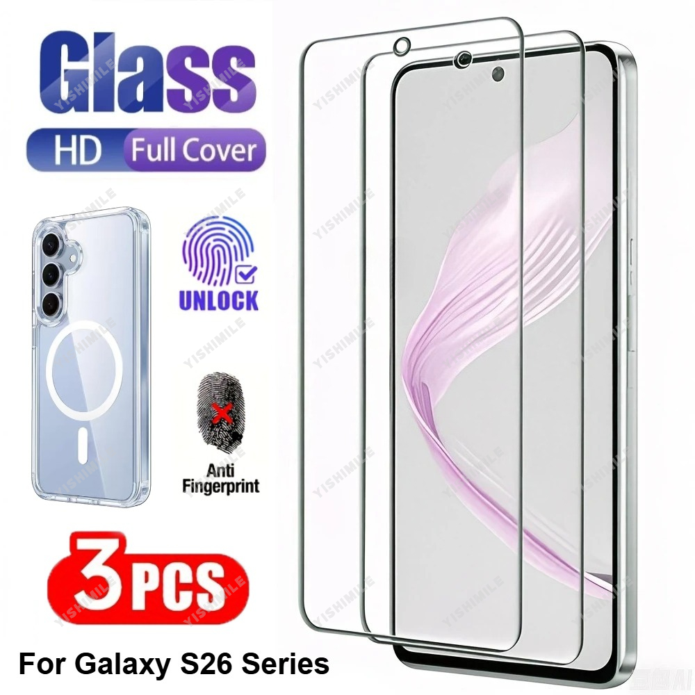 E-shop 2 Stk. HD-klare Displayschutzfolie 1 TPU-Hülle passend für for Samsung Galaxy S22 S23 S24 S25 S26 Plus Edge FE Ultra, 9H Härte gehärtetes Glas,