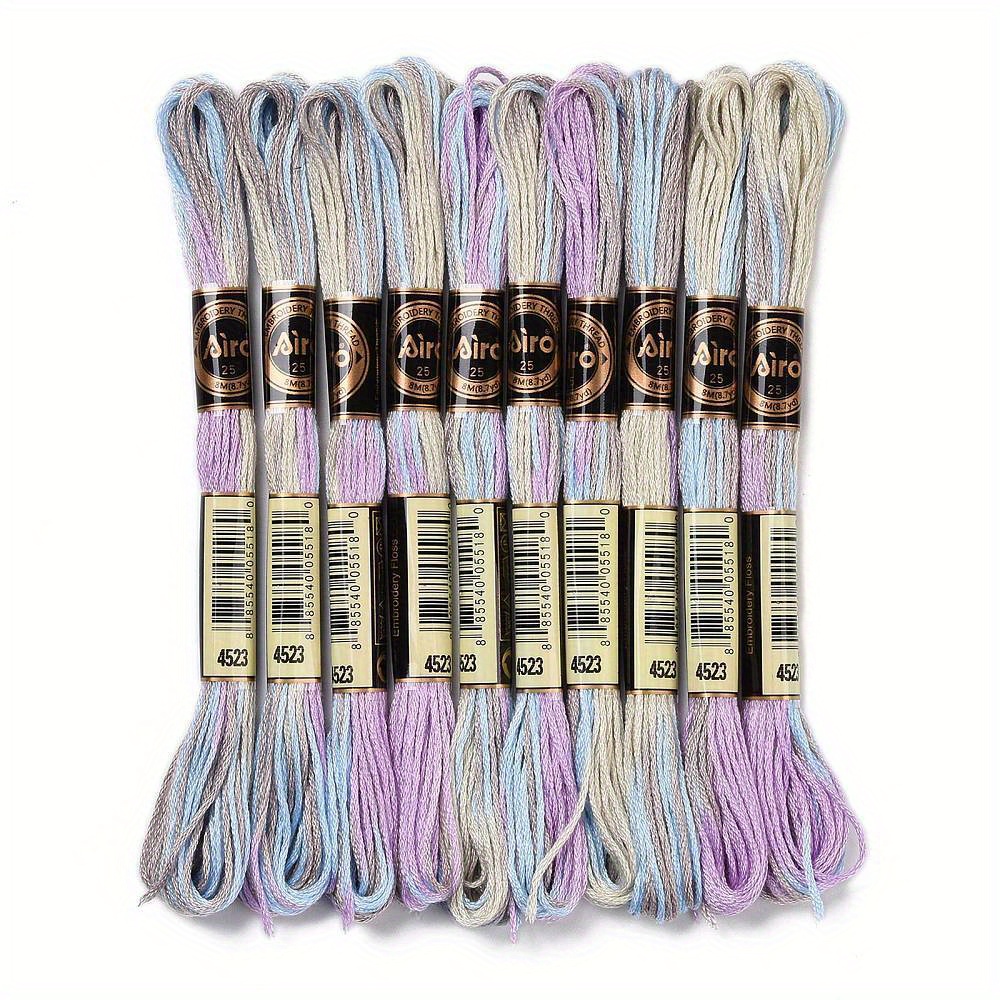 TEMU 10 Strengen 6-Ply Polyester Borduurgaren, Kruissteek Garen, Geverfd, 0,5mm, ongeveer 8,75 Yard (8m)/streng