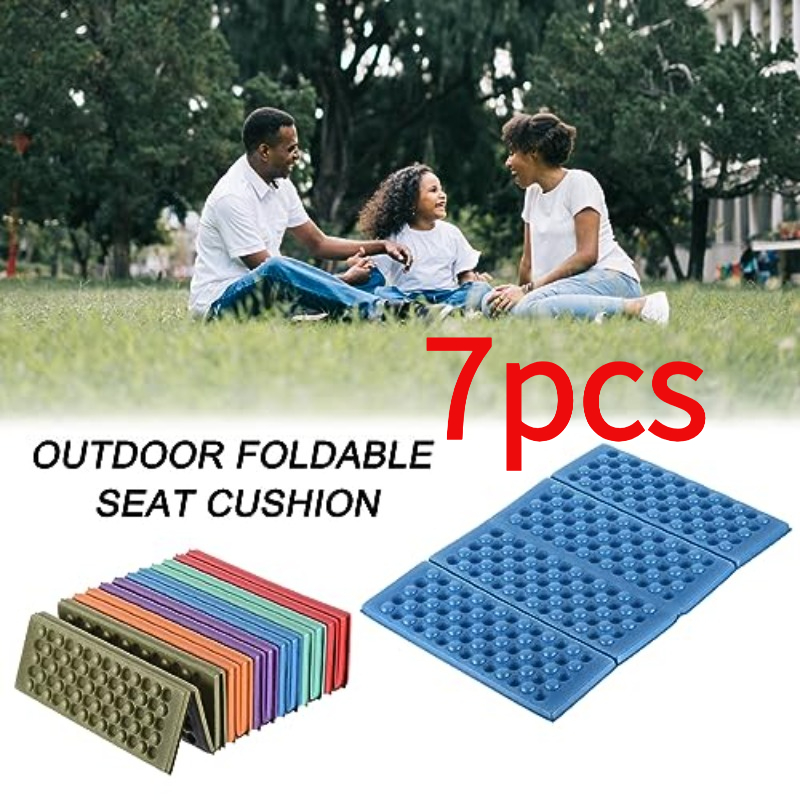 TEMU 7pcs Set Premium Ergonomically Designed Portable Folding Foam Seat Cushions For Camping, Placemats, Used As Sleeping Pads, For Group Outdoor