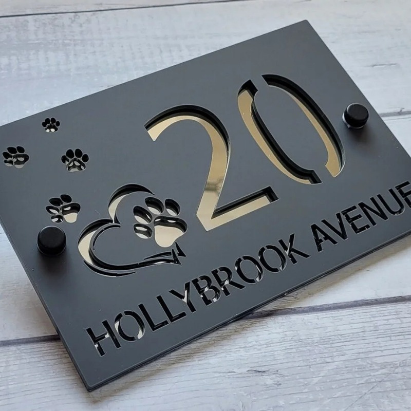TEMU Modern House Sign Custom House Sign Acrylic Laser Cut House Sign Modern Plaque Door Number House Address Numbers Gift