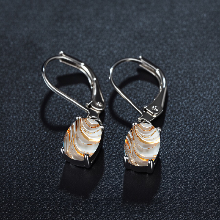 TEMU 2pcs Elegant Retro Abstract Wave & Flowing Dangle Earrings - Flowing Pendant Jewelry, Look For Daily Wear, Christmas, Valentine' & Gifts,