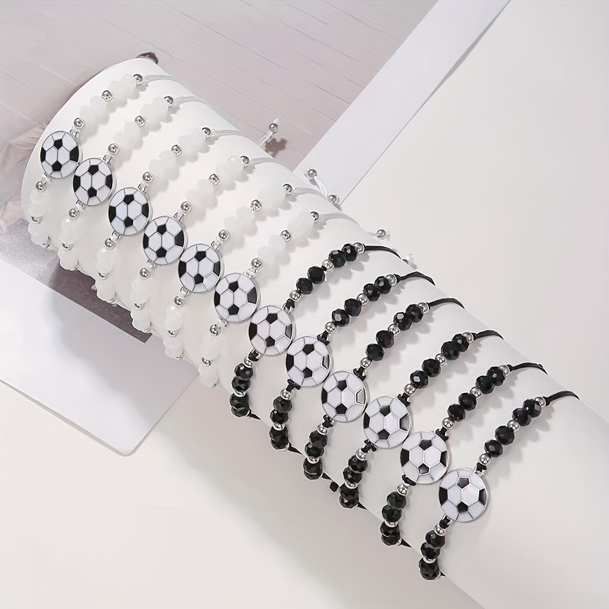 E-shop Verstellbares geflochtenes Fußball-Armband, 12 Stränge, ohne Karte, für den , Sport Festivals, Geschenk für , Freundschaftsarmband