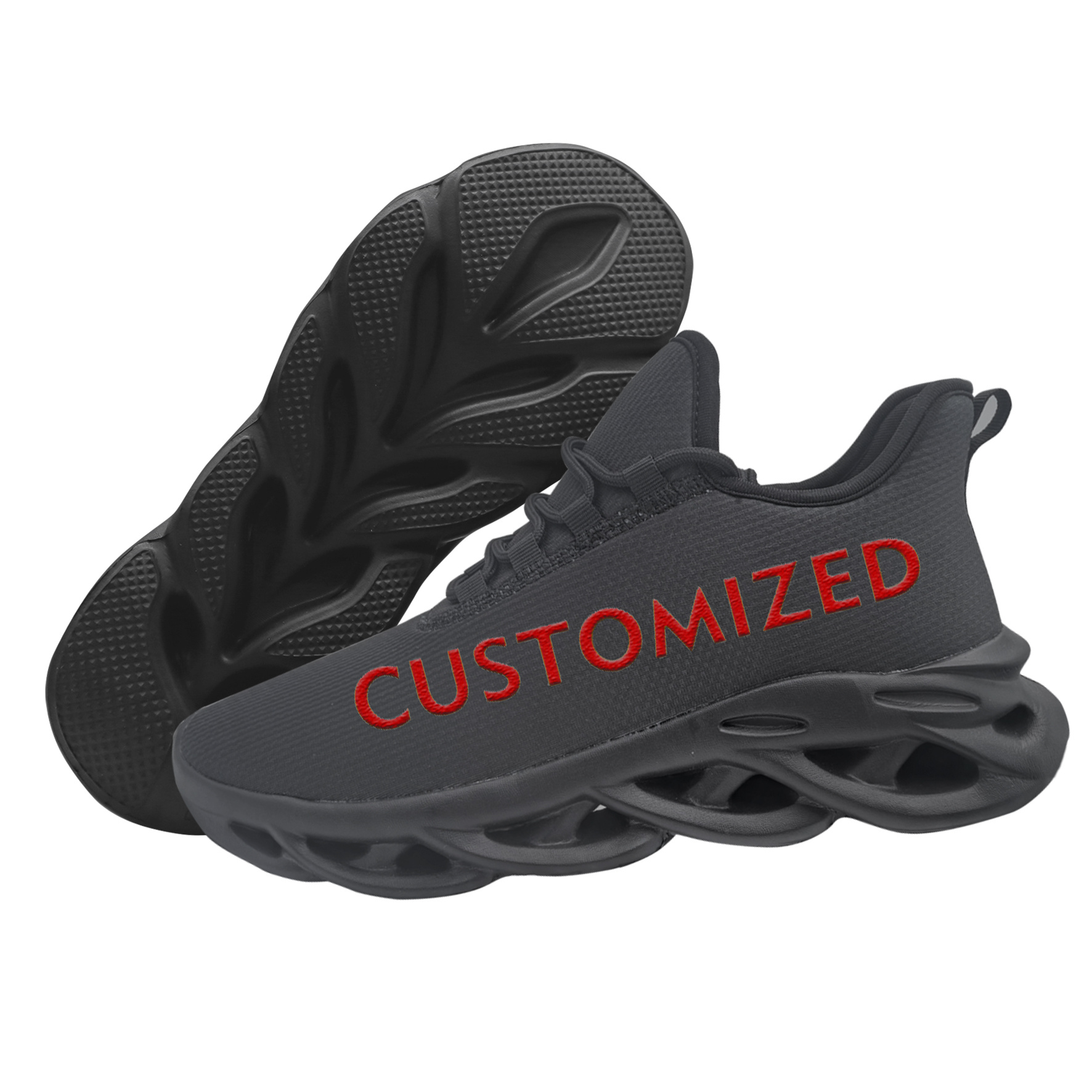 TEMU Women's Plus Size Athletic Casual Shoes, Lace-up Lightweight Breathable Running Shoes, Customization With Image, Text, Social , Company Name And