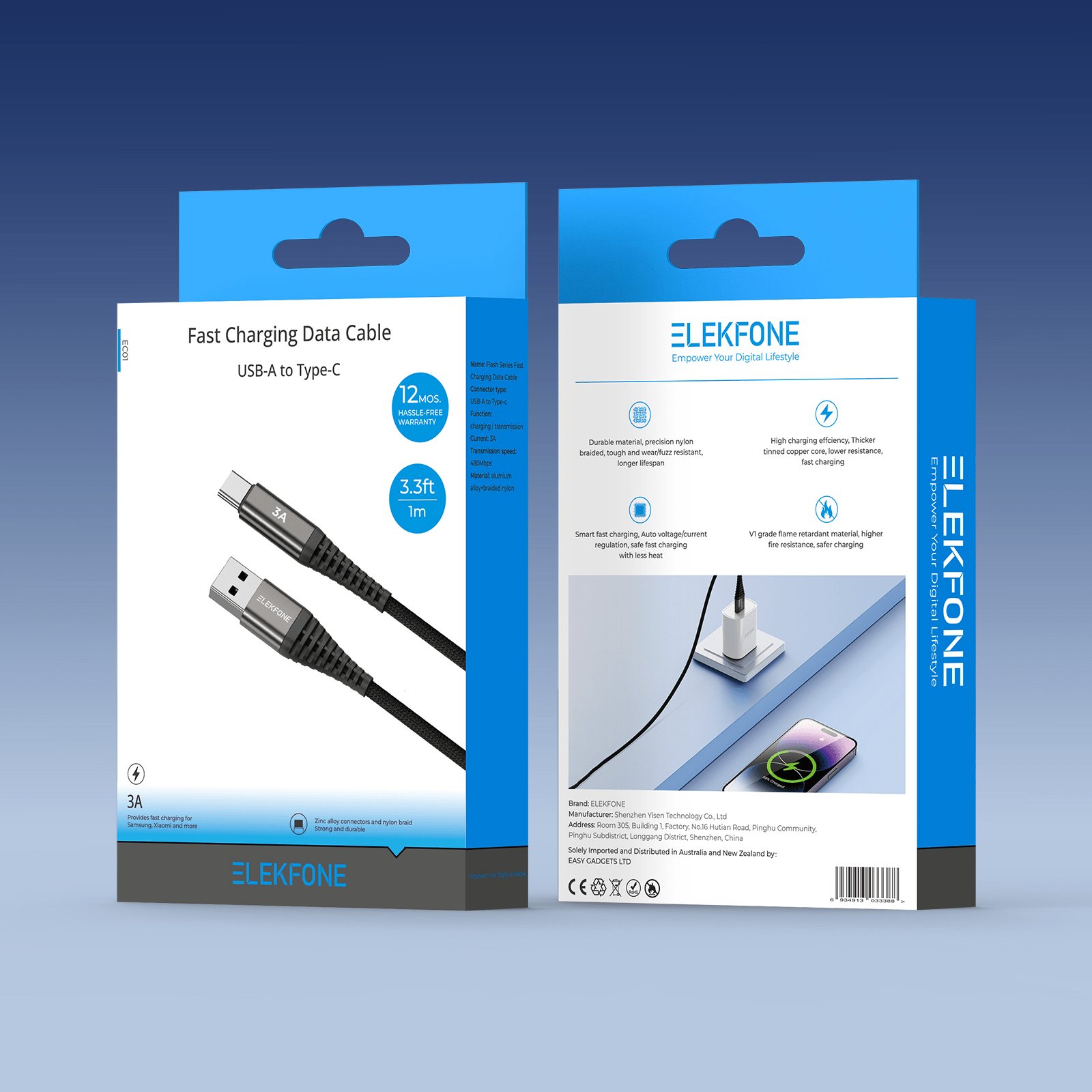 TEMU Braided Nylon Cable From Usb To Type-c, Featuring 3a Fast Charging And 480mbps Data Transfer Speeds. This Durable, -free Cord Is Compatible With