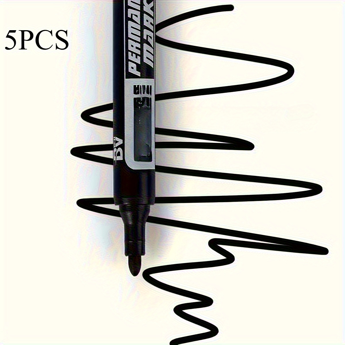 5 Permanent Markers With Black Ink, Large Capacity Oil-based, Tips Suitable For Office, , And Everyday Use, Office Writing Tools | Brand | Durable Markers