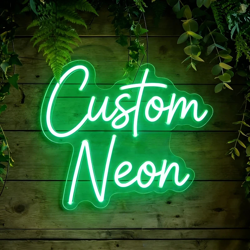 TEMU Custom Double-line Cursive Led Neon Sign, Made From Thickened High-quality Acrylic Material Sturdy And Resistant To Deformation. Create A Unique
