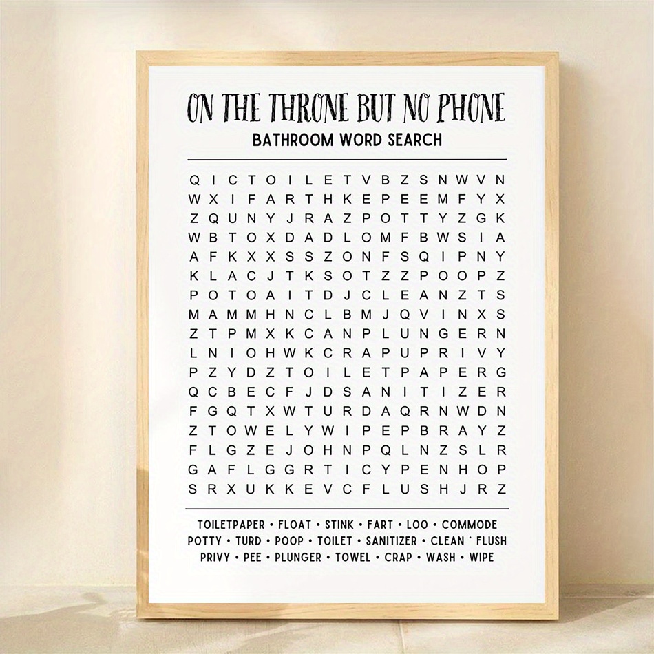 TEMU 2d Flat, 2d Flat, 1pc, Unframed, 12x16 Inches, Sitting On A Throne But Without A Phone, Bathroom , Bathroom Prints, Bathroom Signs, Wall Art For