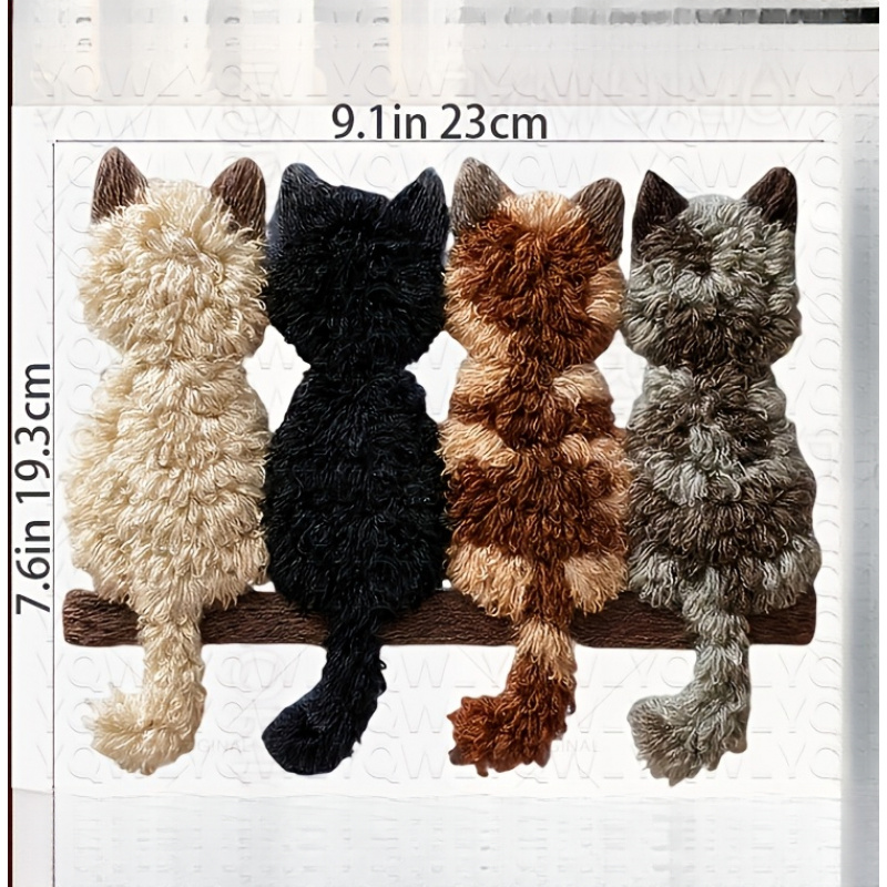 Temu – TEMU 1pc Crochet Knitted Cat Pattern Printed Pet Animal Cat Washable Applique, Suitable For Clothing T-shirts Jeans Backpacks Clothing Stickers