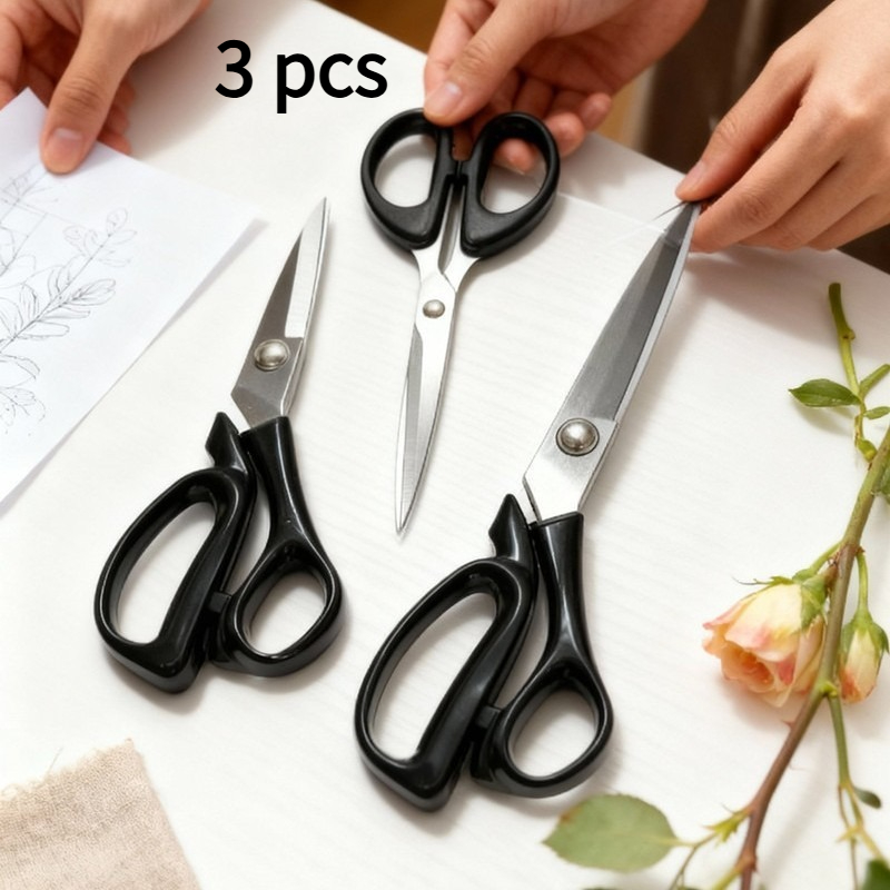 TEMU 3pcsprofessional Tailor Fabric Scissors| Steel , Tailor Scissors, Precision Cutting For Fabric, Fabric Scissors Professional, Clothing&sewing