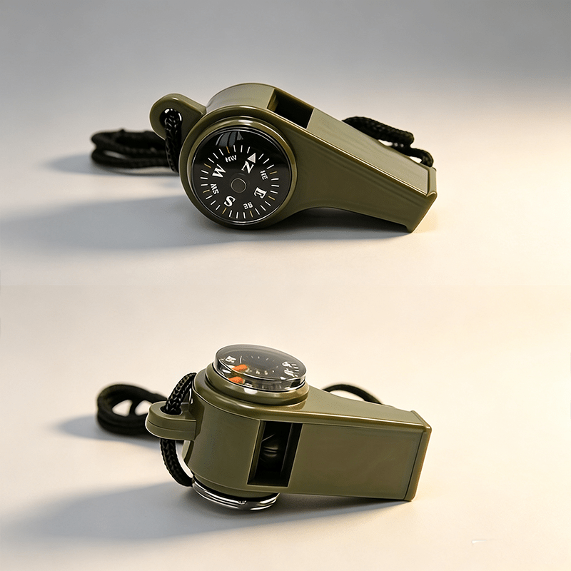 Multi-Functional Emergency Survival Whistle Set with Compass and Thermometer