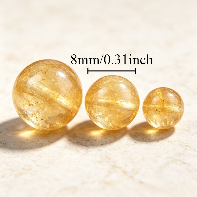 TEMU Yellow Beads Suitable For Jewelry Making, Genuine Loose Beads For Diy Bracelets Necklaces, Light Yellow Gemstones For Women' Gift, Bracelet &