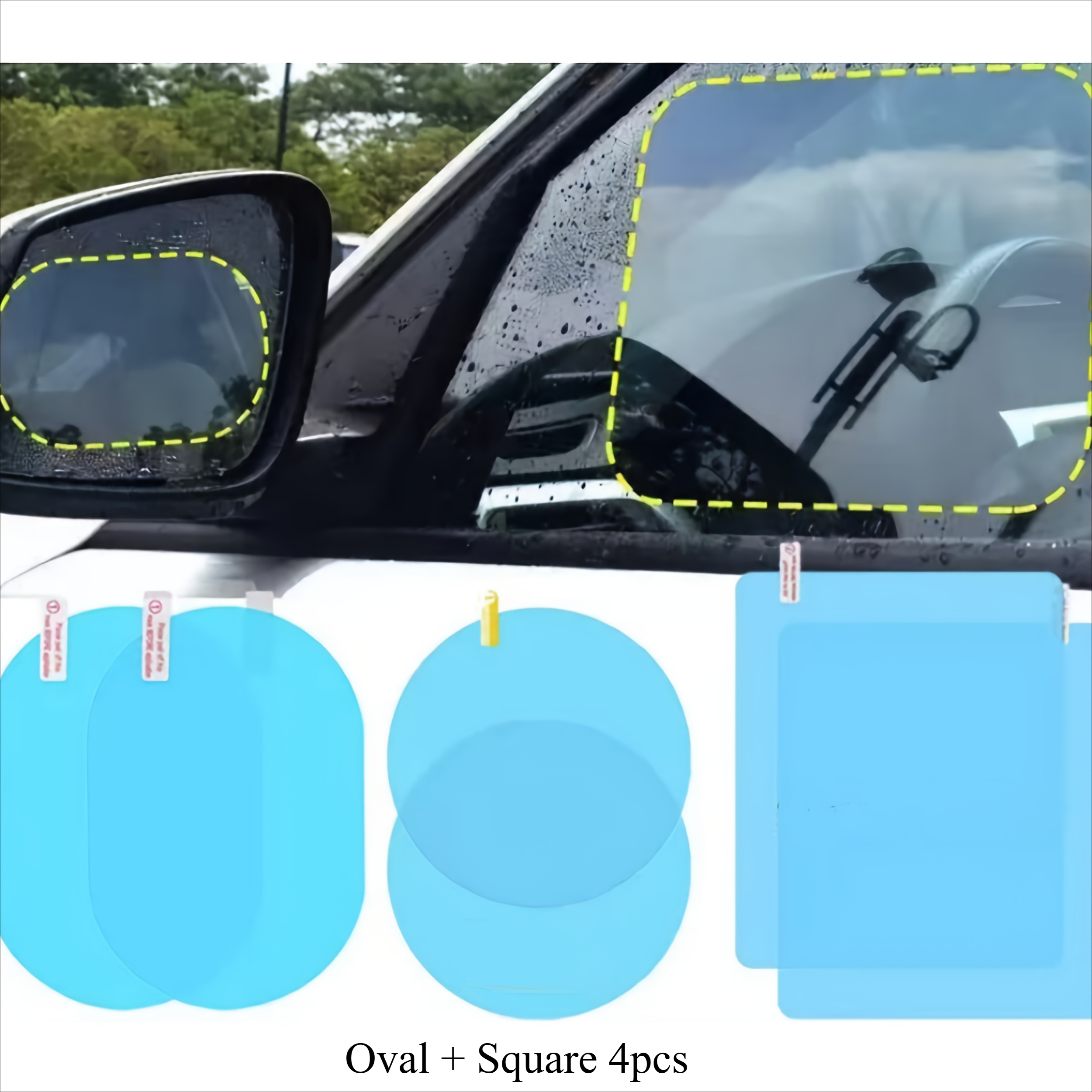 TEMU [Film imperméable pour voiture] Film antibuée, Autocollant de voiture résistant à l', Film transparent pour vitre de rétroviseur de voiture,