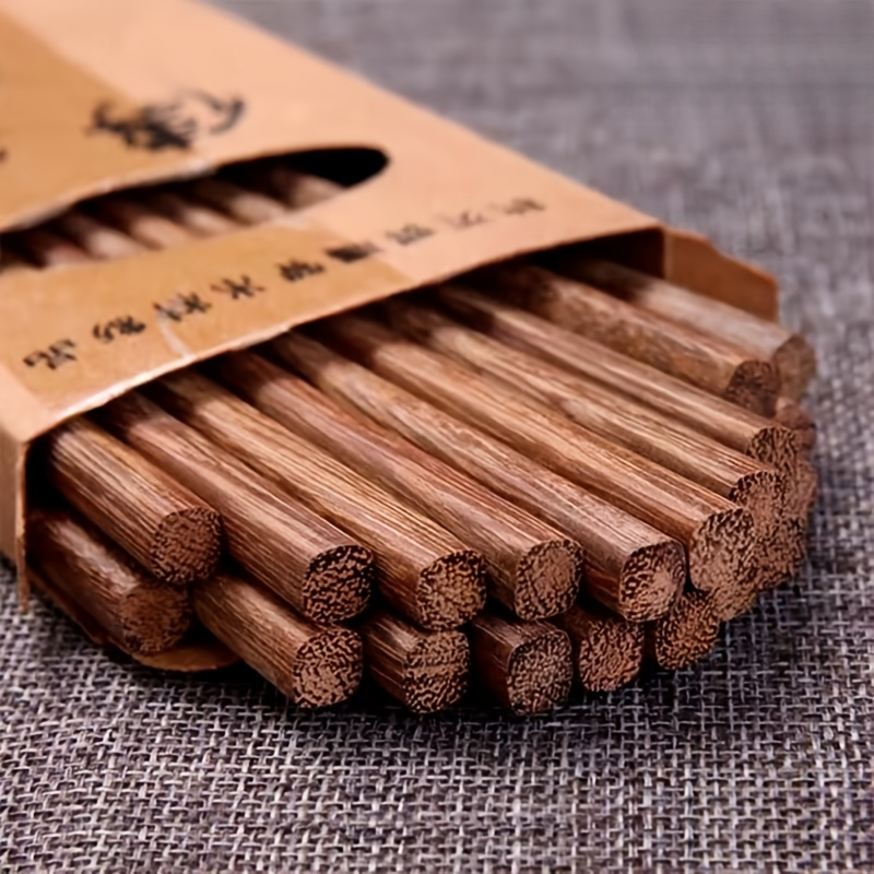 TEMU 20pcs 10 Pairs Reusable Chinese Style Solid Wood Chopsticks Non Slip Handles Suitable For Sushi Tableware Gifts And Kitchen Tools