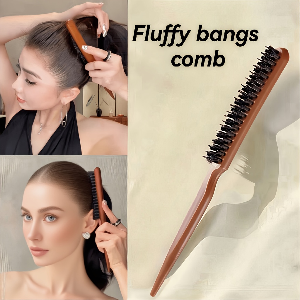  row pointed tail comb with bristles made from artificial and synthetic materials ideal for scalp massages and   this versatile tool is perfect for different hair types and styles
