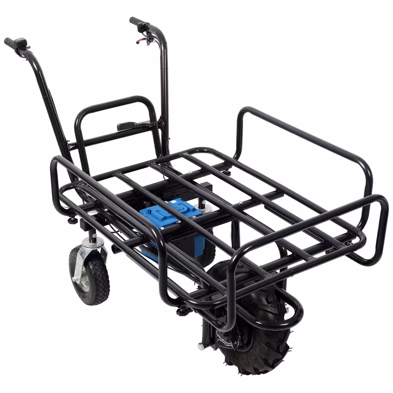 electric transportation cart 24v 350w motor powered utility garden wagon dump cart 265 lbs load capacity with metal handle and 16 yard cart and wagons for lawn Product details 3
