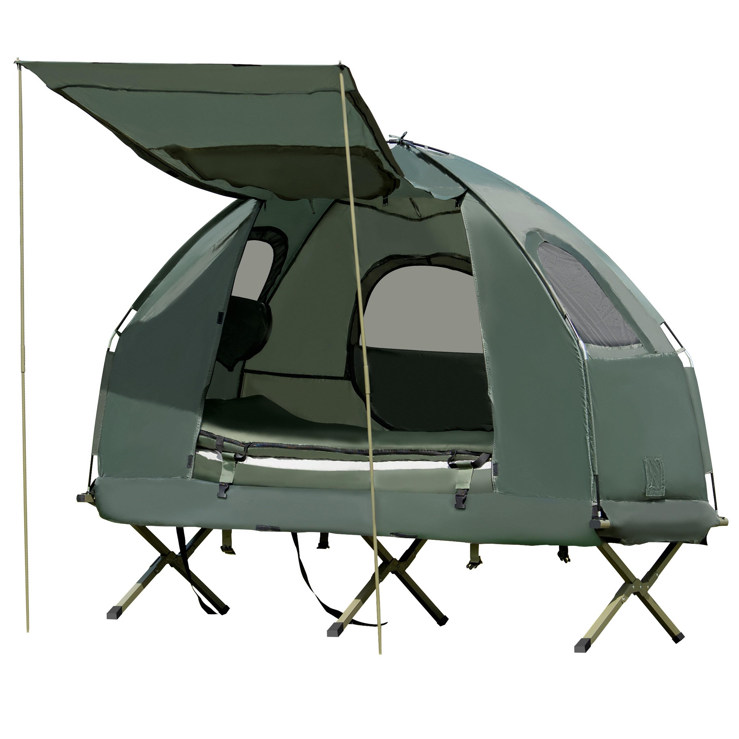 TEMU Lifezeal Camping Bed Stretcher Portable Hiking Tent Sun Shade Pop Up Tent W/ Air Mattress Sleeping Bags Fishing