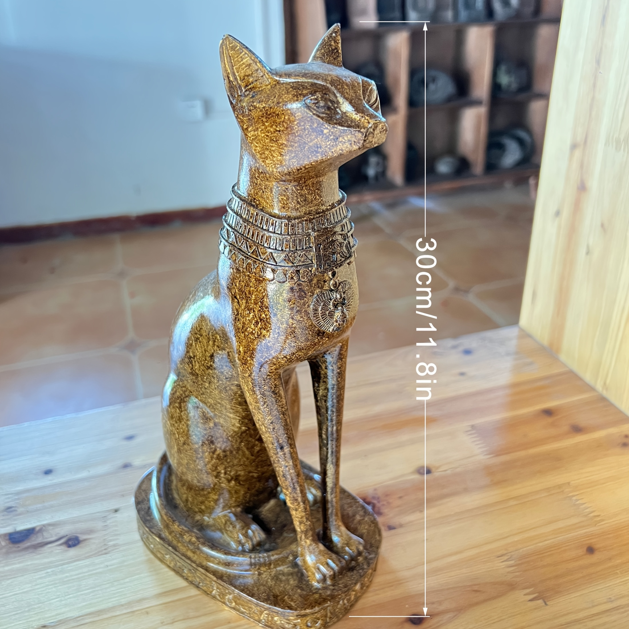 TEMU 1pc Egyptian Wealth Sculpture - Vintage Pharaoh Resin Figurine For & Protection, Indoor/outdoor Decor, No Electricity Needed, Perfect Gift For