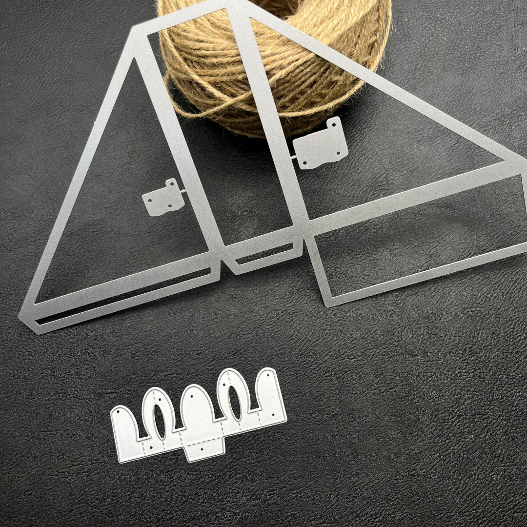 Metal Cutting Dies Large Square Box With Triangle Sleeve 2pcs Die Cuts For Scrapbooking Card Making Paper