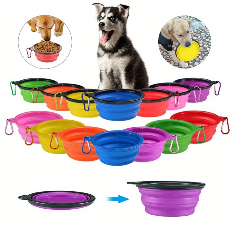 1pc 350ml 1000ml collapsible silicone pet bowl durable food container portable and foldable ideal for outdoor camping and travel   accessory for puppy owners Product details 2