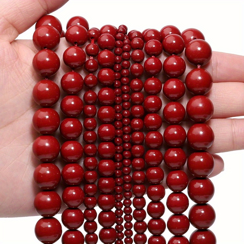 

Stone Beads 15" Strand, Smooth Round Loose Spacer Beads Assortment, Natural Material For Making, Bracelet, Earring Crafts, 4/6/8/10/12mm Sizes