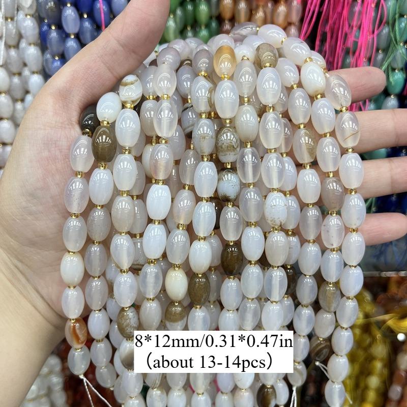 8X12Mm Vibrant Natural Stone Rice Beads Collection