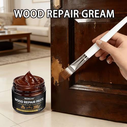 wood repair paste furniture repair cream brown repair paste suitable for repairing scratches and fading suitable for wooden doors windows cabinets tables and chairs floors and office furniture