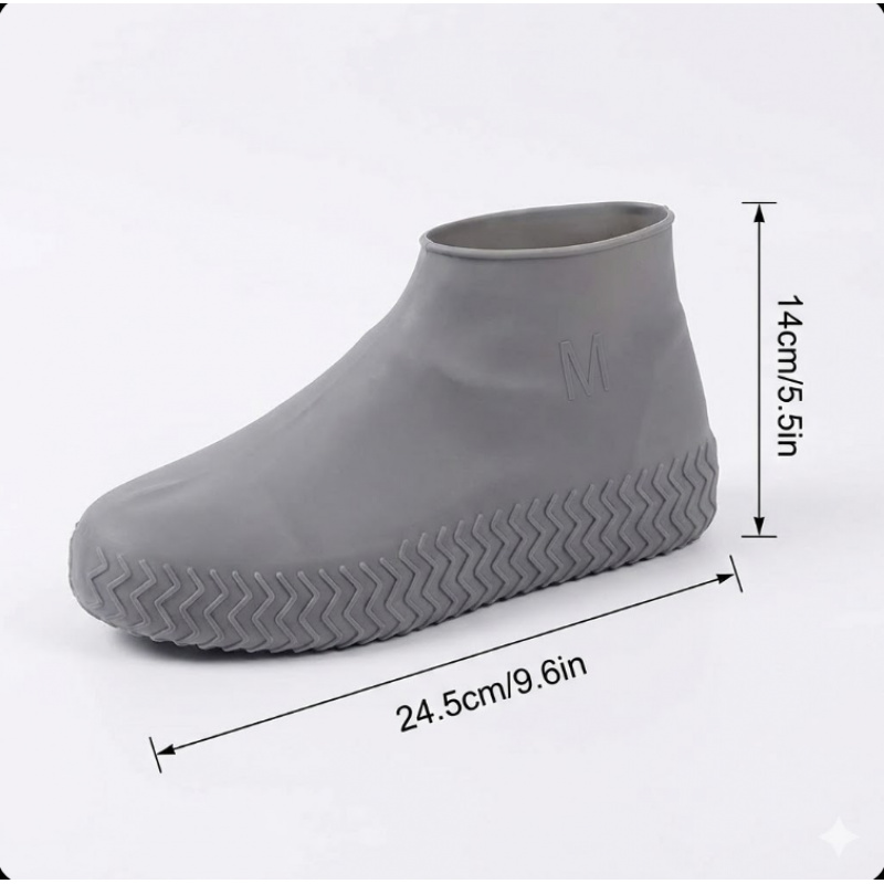 E-shop 1 Paar Verdickte Silikon Wasserdichte Schuhüberzieher Anti-Rutsch Verschleißfeste Sohle Unisex Tragbare Outdoor Regnerischer Tag Wasserdichte