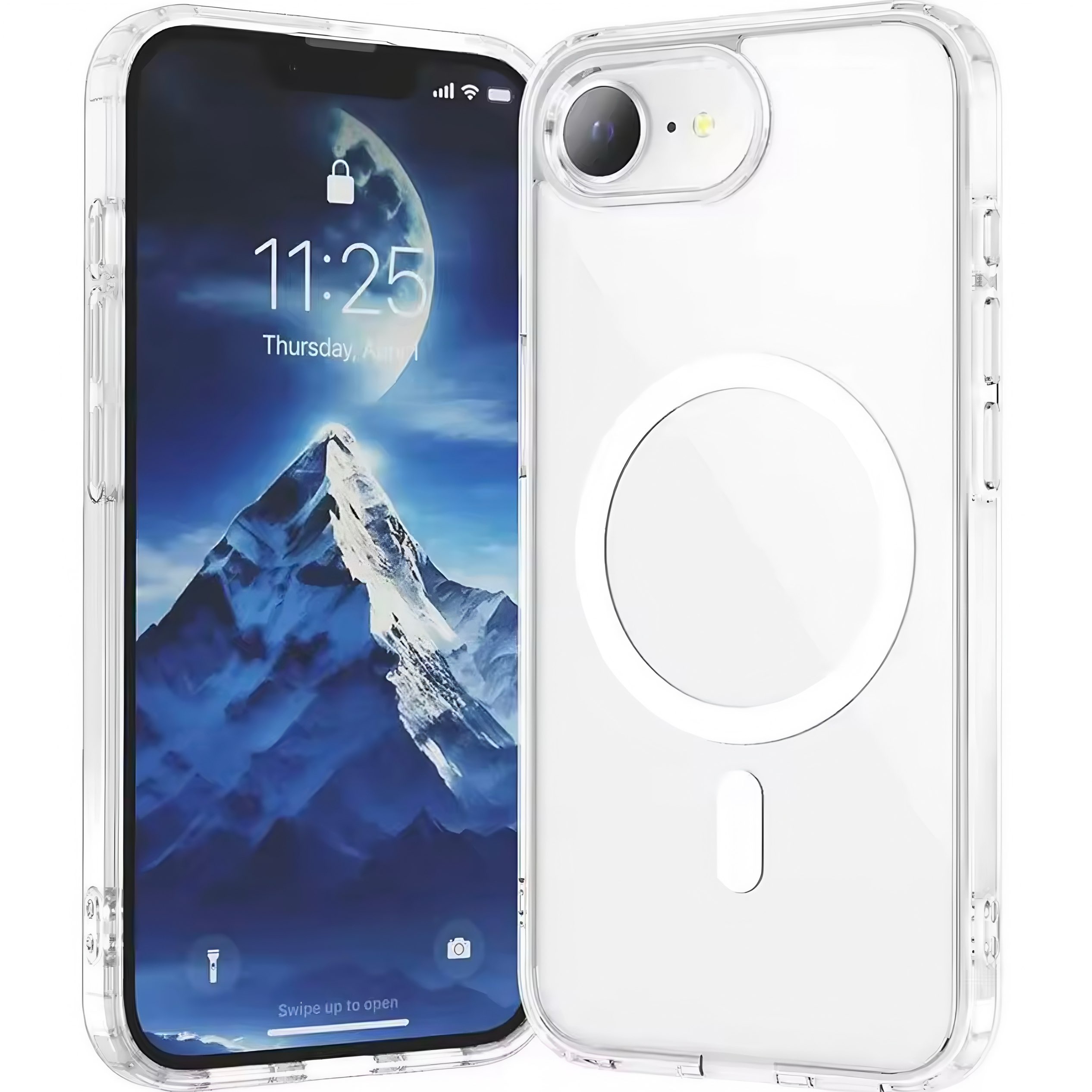 TEMU Phone Case: For Iphone 17e 16e Anti-yellowing Transparent Magnetic , Compatible With Magsafe, High-quality Shock-proof Material - Clear