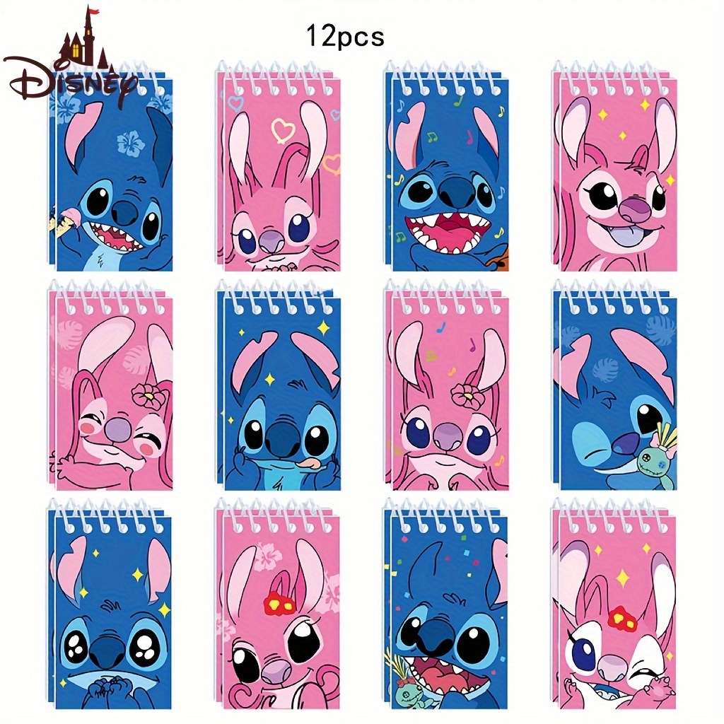 TEMU 12 Cute Pocket Notebooks, Stitch And Handheld Sticky Notes, Portable Diary For Daily Recording, Perfect Cartoon Themed Gifts For Back-to-school