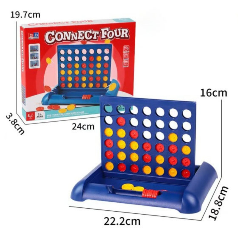Large Connect 4 Game, Building Blocks Set, 4in A Row Board Game, Classic Strategy Family Tabletop Game, Educational Interactive Toy For Kids Adults, 2 Player Party Travel Game