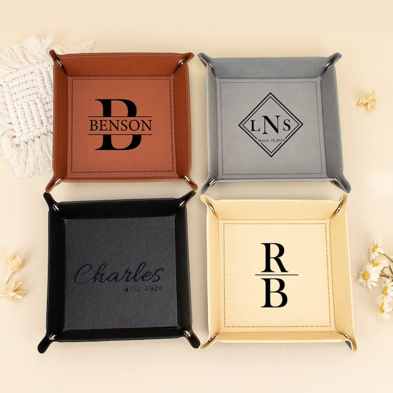 1pc personalized leather dresser tray custom storage tray - Temu United  Arab Emirates