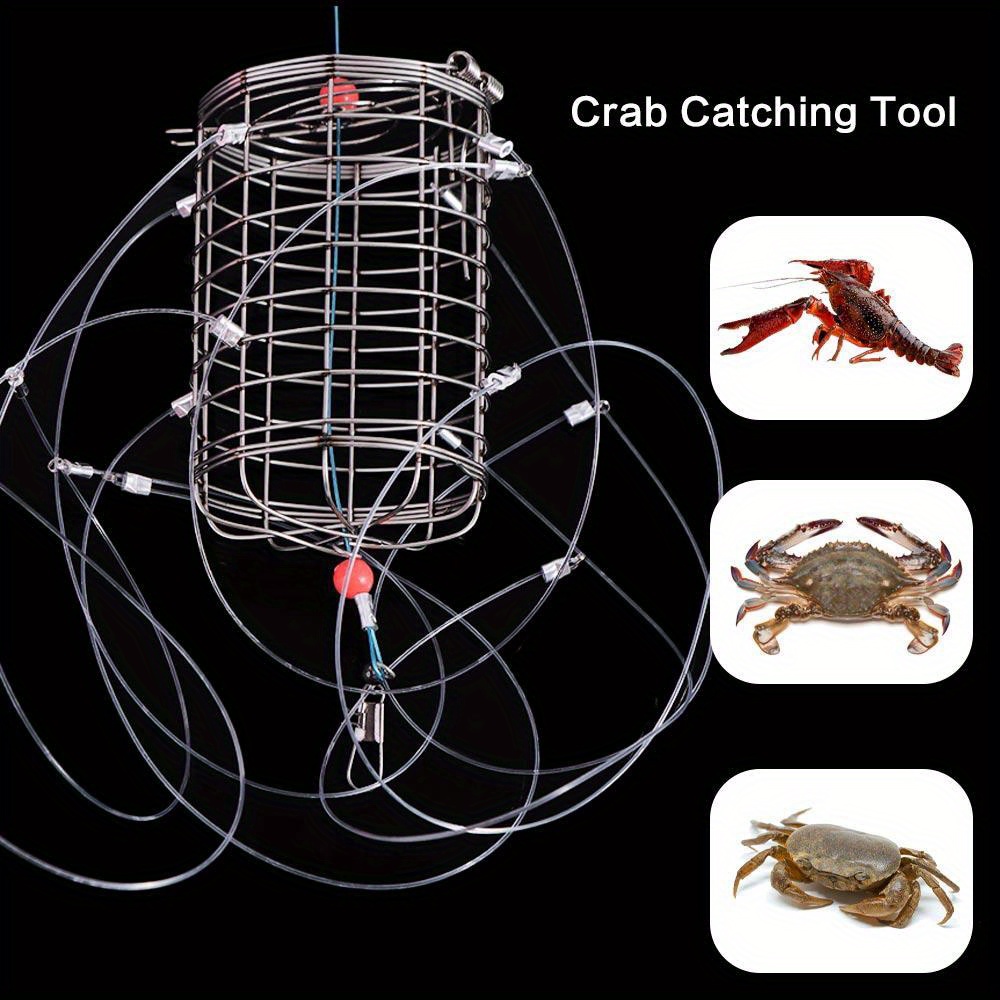 equipment needed for crab fishing pole SIWRDTG 6-Loops Trap Pole, Crab Snare for Dungeness, Rock & Blue Crabs (3 Crab Traps) Sporting Goods This collapsible crab trap offers a unique alternative to catch all types of crabs using a fishing pole Blue Crab Trap Fishing Pole