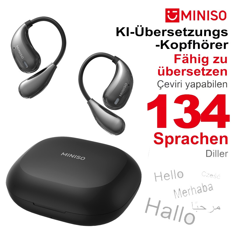 Miniso X33 Ai Ows Open Ear Wireless Earbuds 58-hour , 5.4 Hifi Sound, Smart Touch Control, Built-in Mic, Compatible With Phones And Computers Ideal For Running, Cycling, And Driving