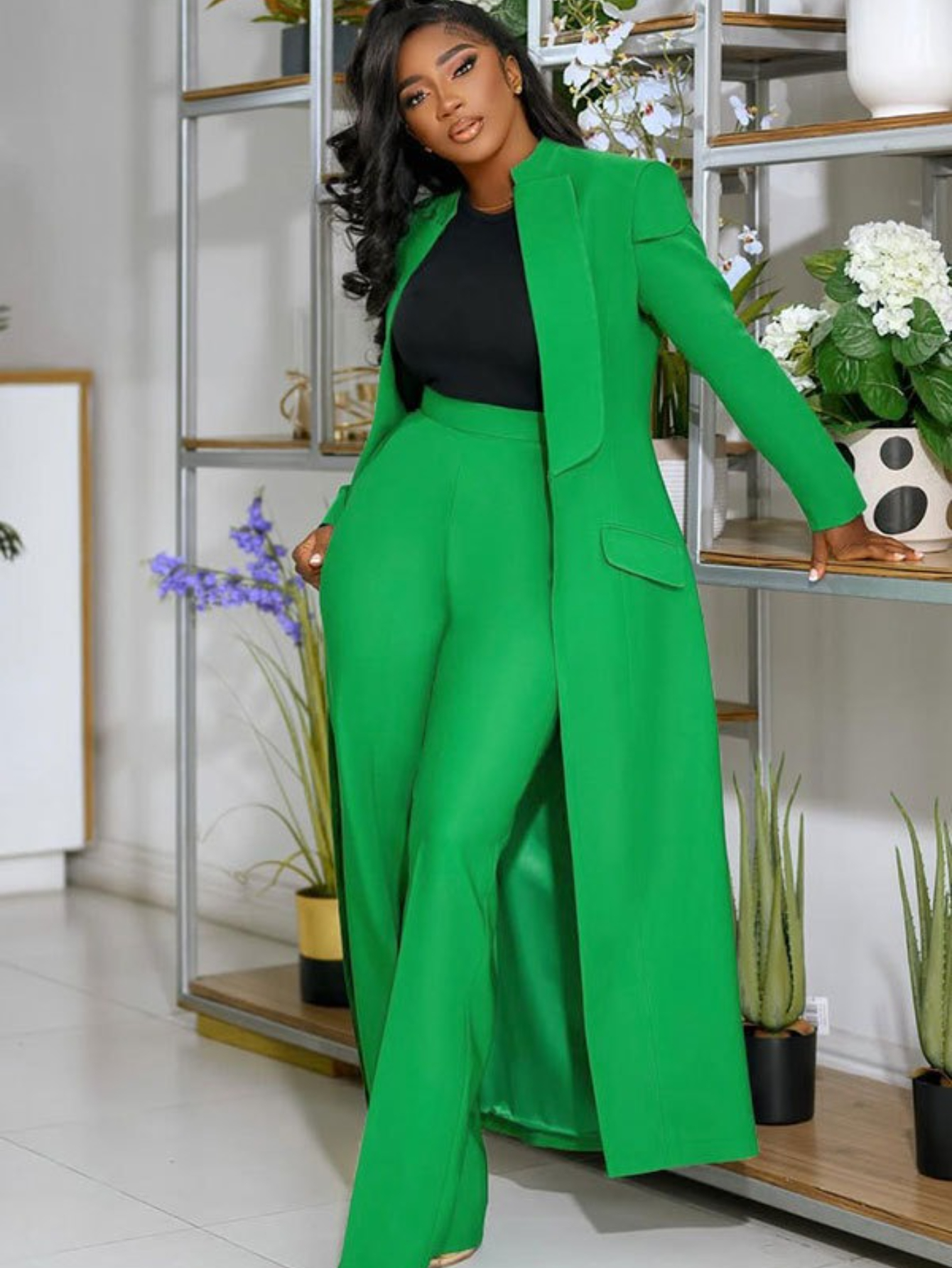black pants suit sold on Temu United States