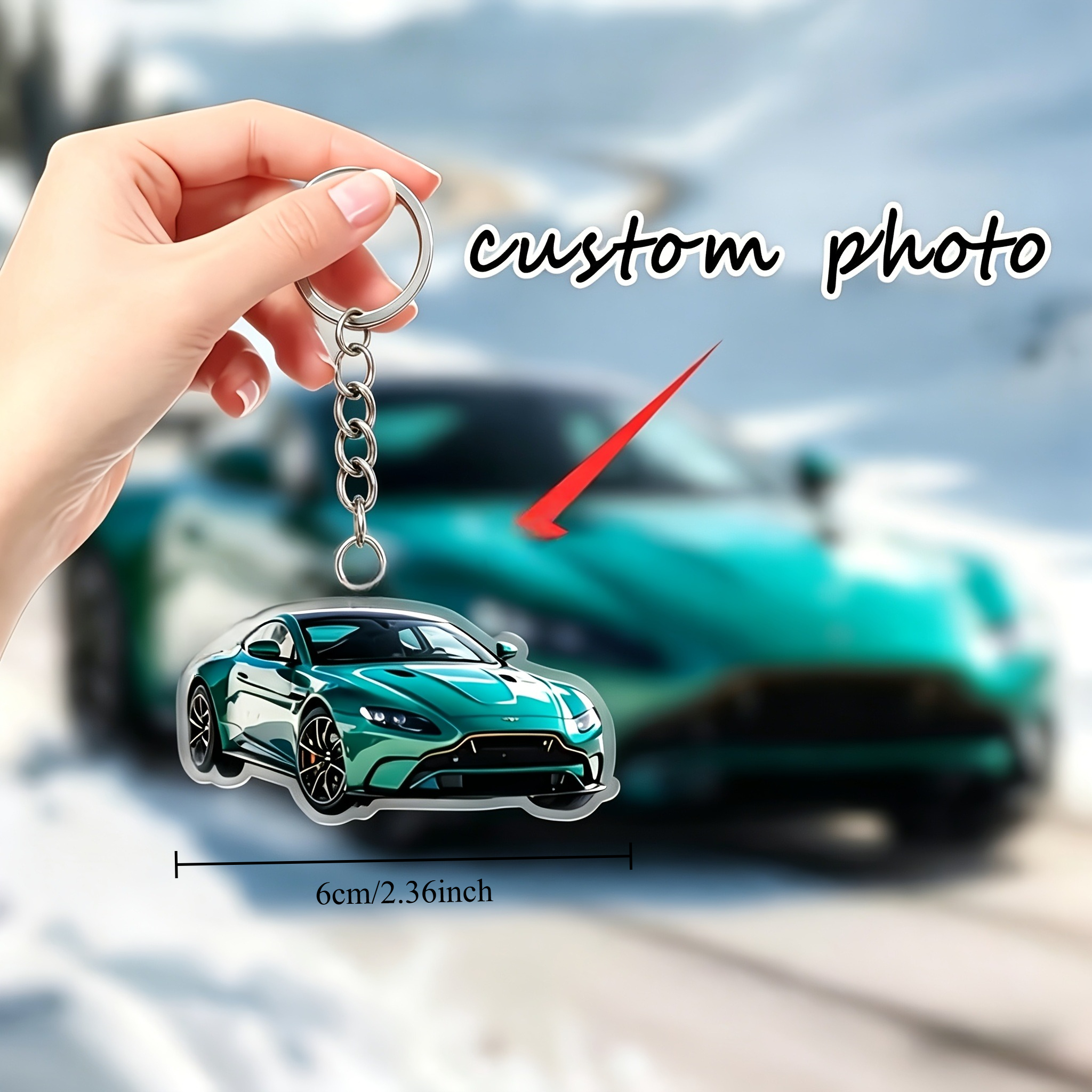 TEMU [2D ] [2D ] Decoración Personalizada para Llave de Coche 2D, Cordón Temático de Carreras Acrílico Personalizado, Se Puede Insertar Fotos
