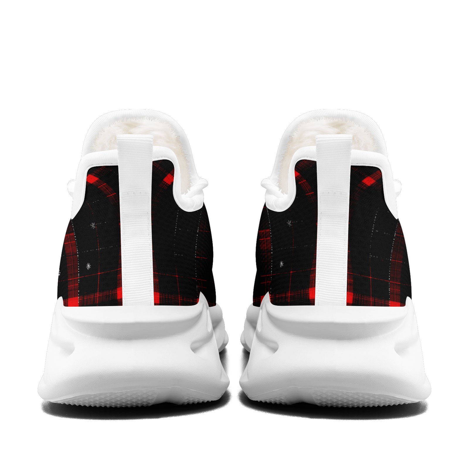 Men's Winter Warm Sneakers with Chunky Sole, Plaid Print