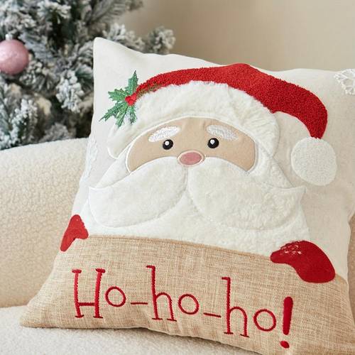 one decorative pillowcase featuring santa claus embroidery christmas and suitable for year round use