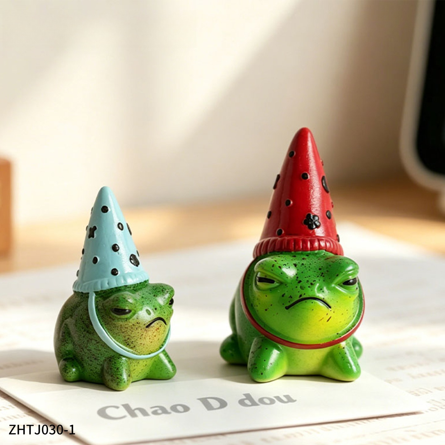 TEMU 2pcs Set: Red-tipped Hat Cute And Parent-child Set, Mother And Child Set, Resin Craft, Indoor Desktop Small Ornament, Photography Prop Statue