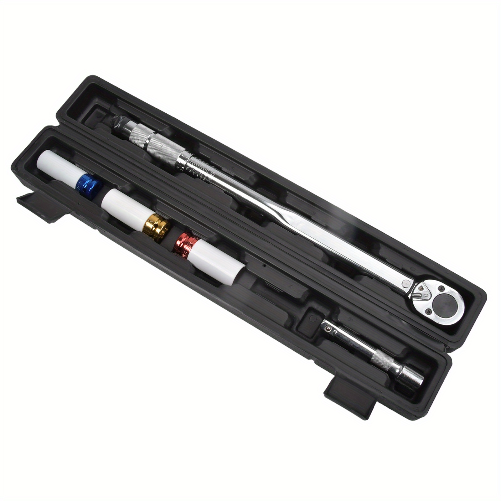 1/2 Inch Ratchet Torque Wrench 40 - 210nm With 3 Impact Sockets 17mm 19mm 21mm