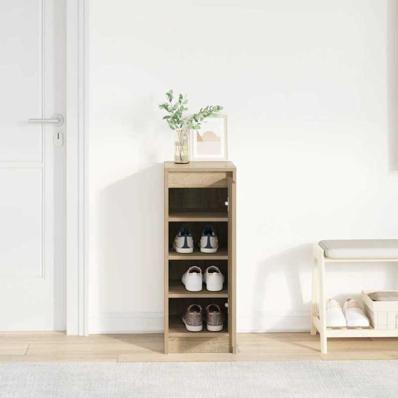 TEMU Shoe Cabinet Oak 29.5x34x76cm, For Entrance Hall Bedroom Living Room, Space Easy Assembly , Organize Shoes Keep Floor Tidy