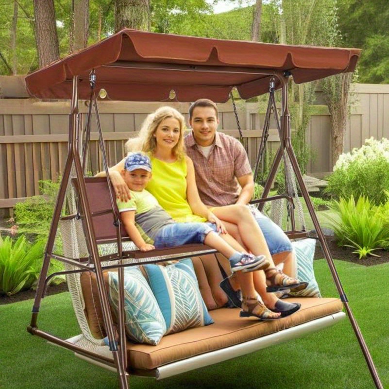 silla columpio exteriores plazas toldo ajustable Temu