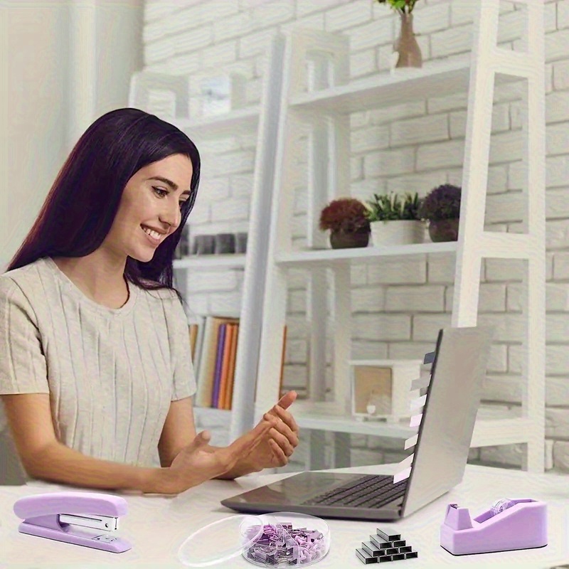multi function 11pcs student stationery set   stapler tape holder pen holder scissors and ruler   suitable for   occasions such as workplace schools Product details 2