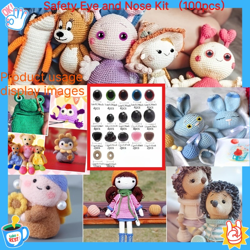 TEMU Set di 100 e di , multi-combinazioni di e , e di peluche per animali, adatti per prodotti di bambole di peluche fatte a , kit per di peluche con