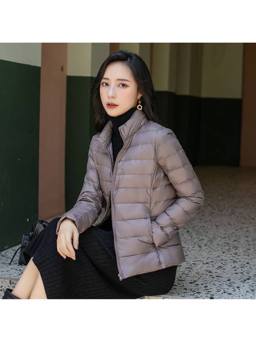 womens jacket winter coat lightweight short jacket with stand collar pink tone zipper options pink hand washable casual outerwear for layering warm stylish cold weather clothing no bulk