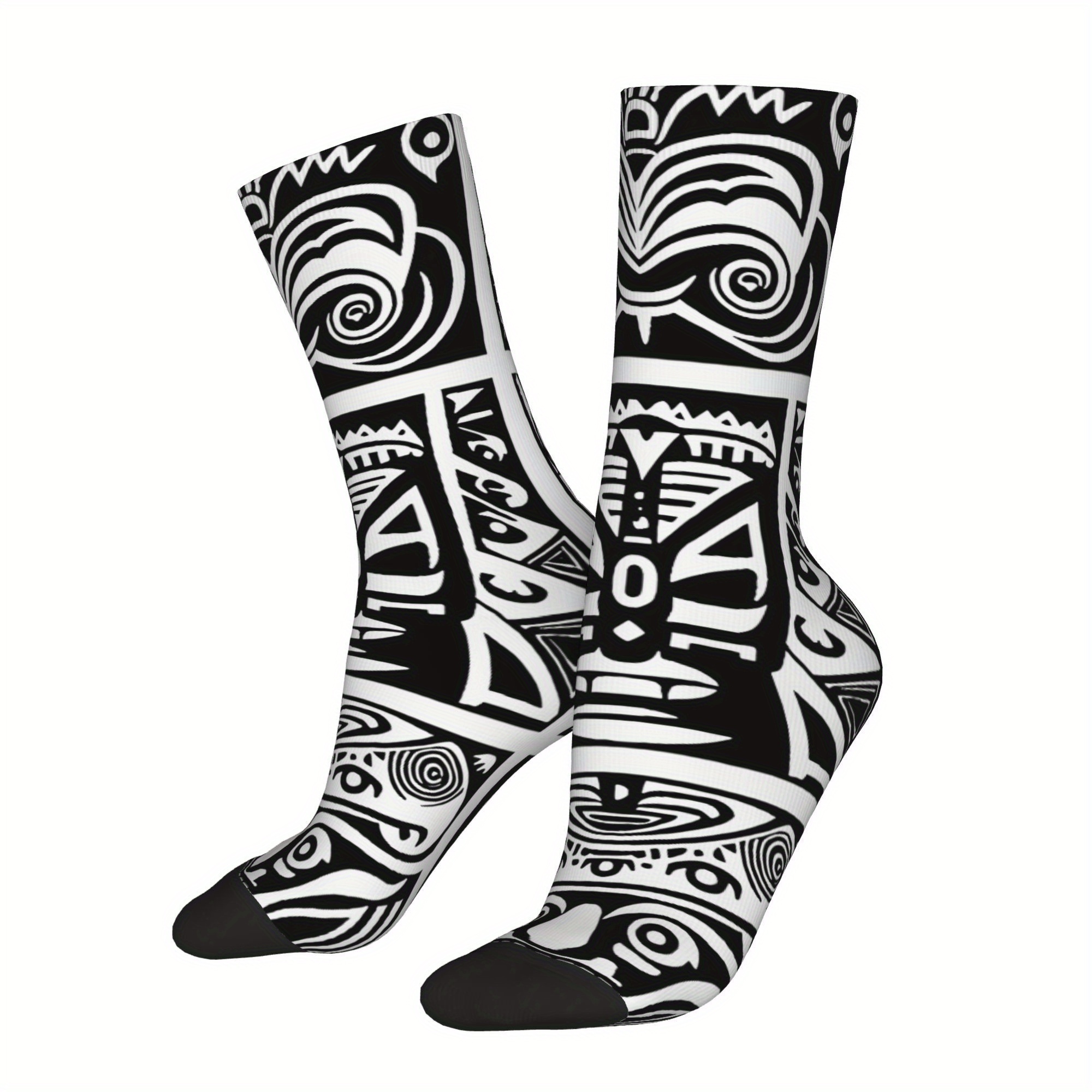 

Men's Novelty Socks - & Hip Hop Style, Seamless Crew Design With , Breathable Polyester