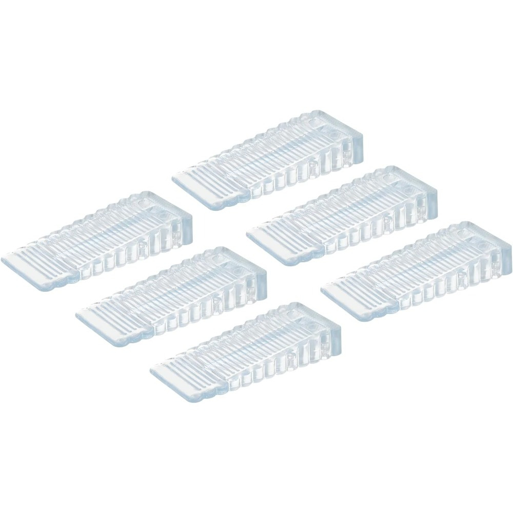 6pcs Transparent Silicone Door Stoppers, 0.59" Anti-slip Wedge Design, Stackable & Durable, For And Window Closure