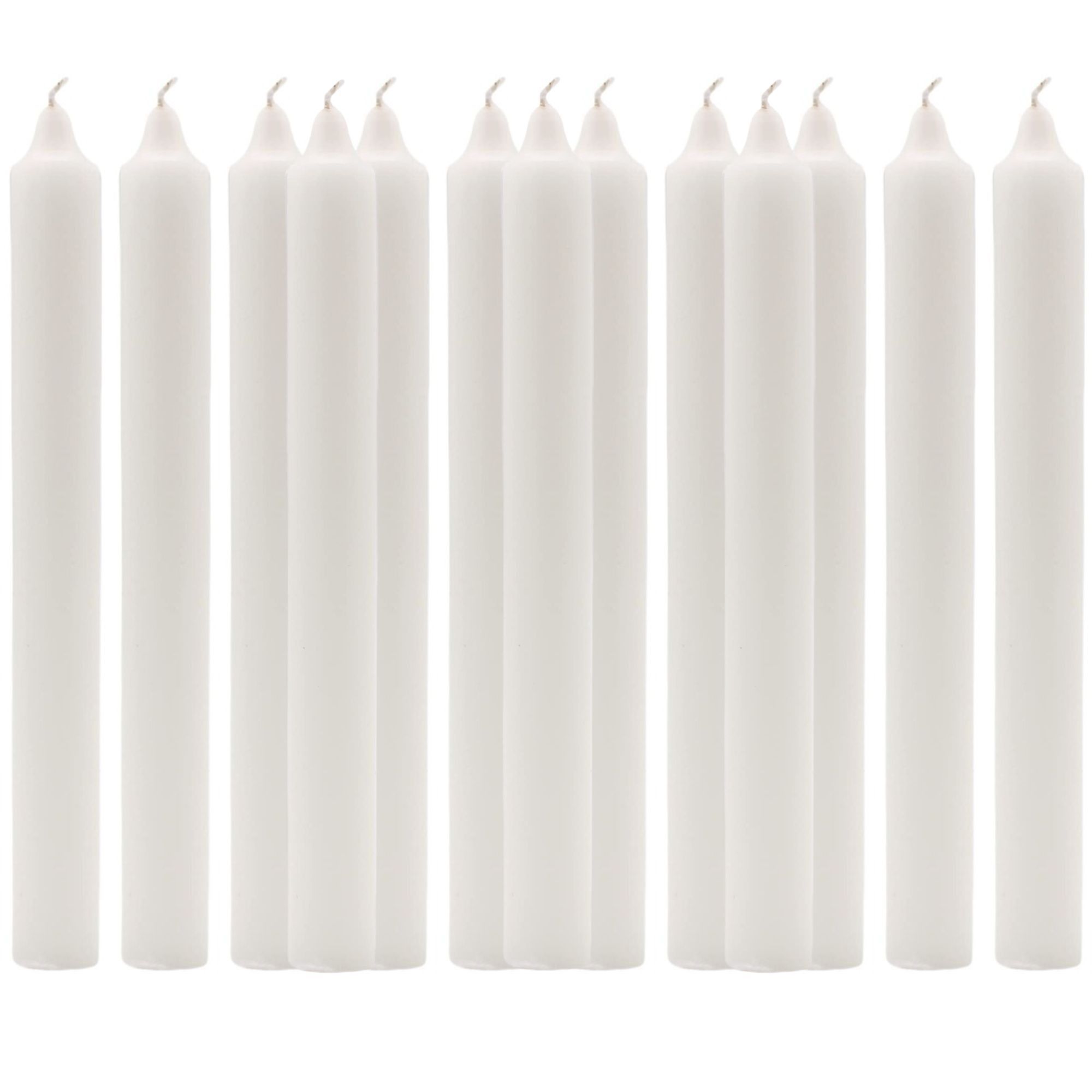 13 White Household Candles 8 Inches - Of Clean Burning Emergency Candles