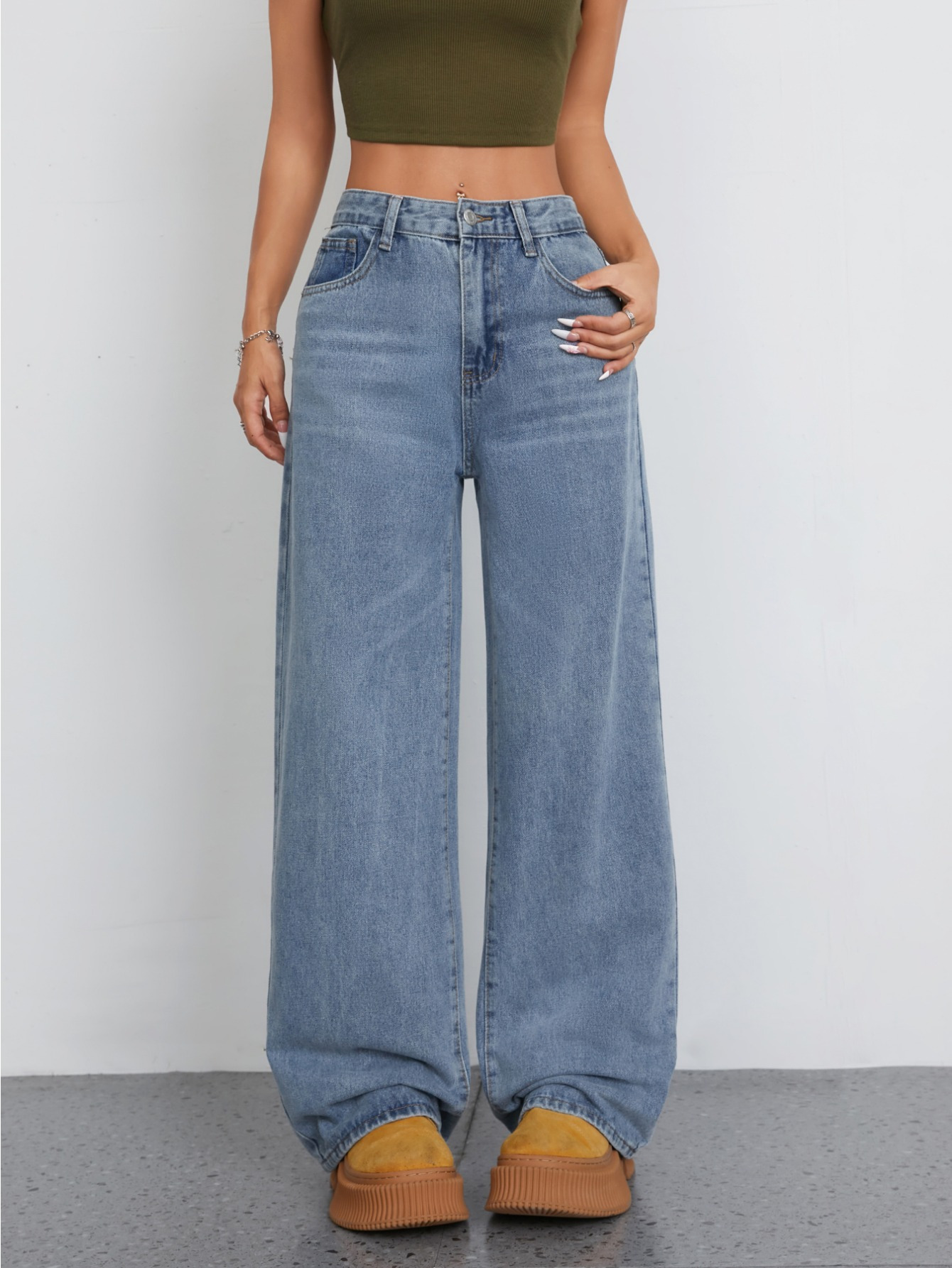 Pantalon Cargo Femme Taille Haute Baggy Oversized - En Coton Doux, Avec 4 Poches Et Cordon De Serrage - Style Vintage Streetwear Décontracté