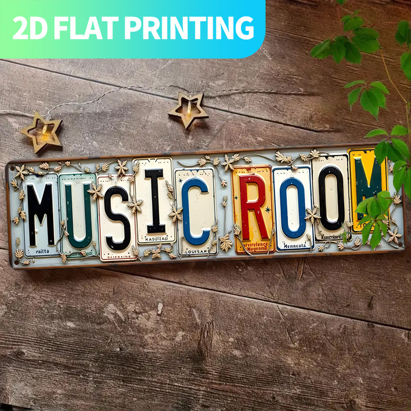 TEMU Placa Decorativa de Metal Vintage 2D - Estilo Matrícula Retro con Agujeros Preperforados, Fácil (15.7x3.9 Pulgadas) para Hogar, Estudio o